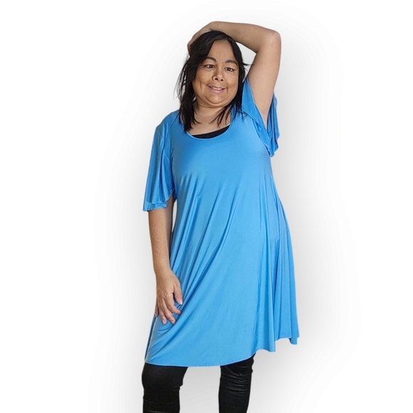 WOMENS BLUE DRESS SIZE LARGE - Picture 3 of 8